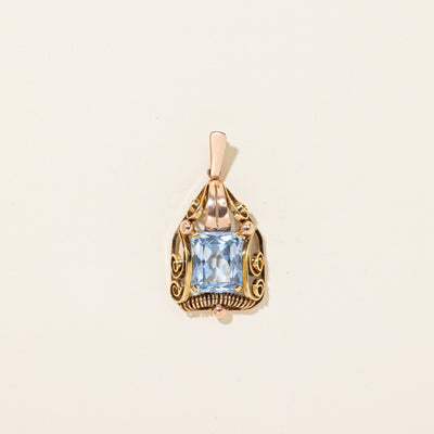 Two-Tone Synthetic Spinel Scrollwork Pendant | 7.00ct