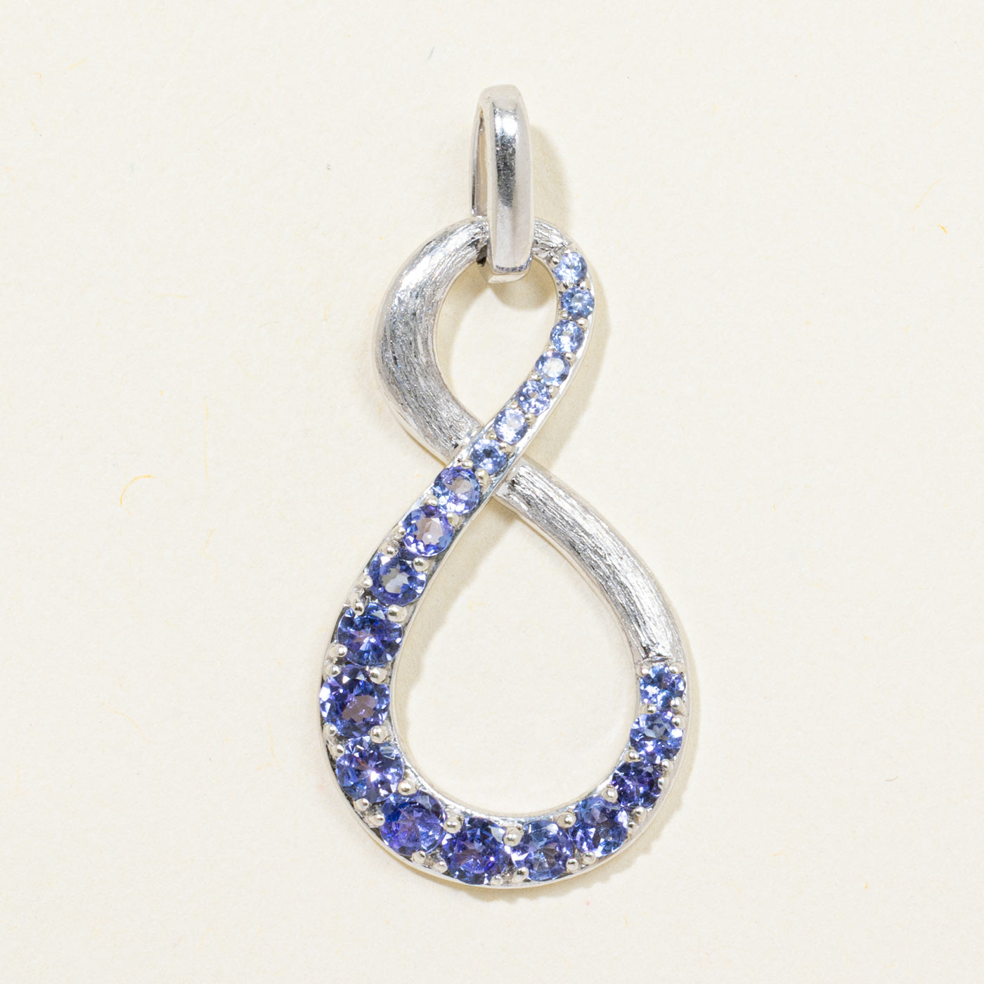 18k Tanzanite Textured Infinity Pendant | 1.01ctw