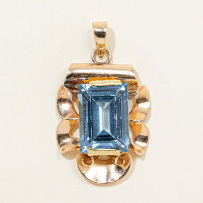 Blue Topaz Scrollwork Pendant | 7.46ct