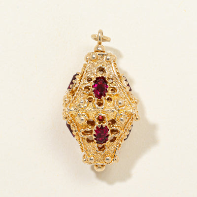 Synthetic Ruby Ornate Charm | 2.00ctw