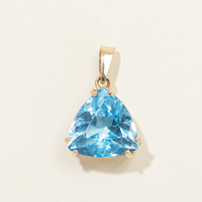 Trillion Cut Blue Topaz Pendant | 9.16ct