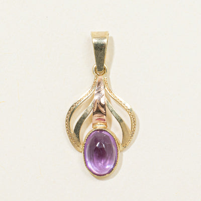 Czech Hallmarked Pink Tourmaline Two-Toned Engraved Pendant | 1.10ct