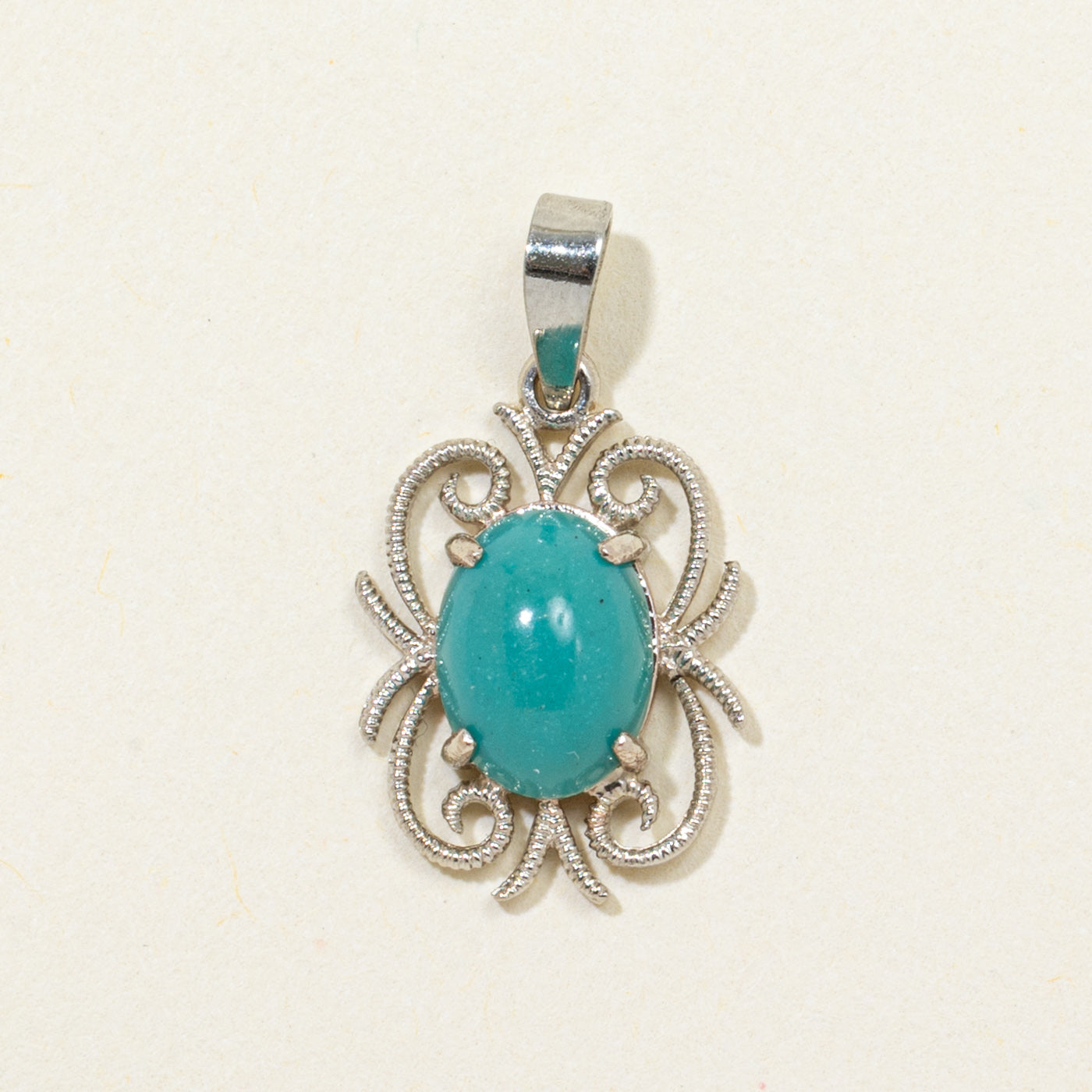 White Gold Paste Scrollwork Pendant | 1.30ct