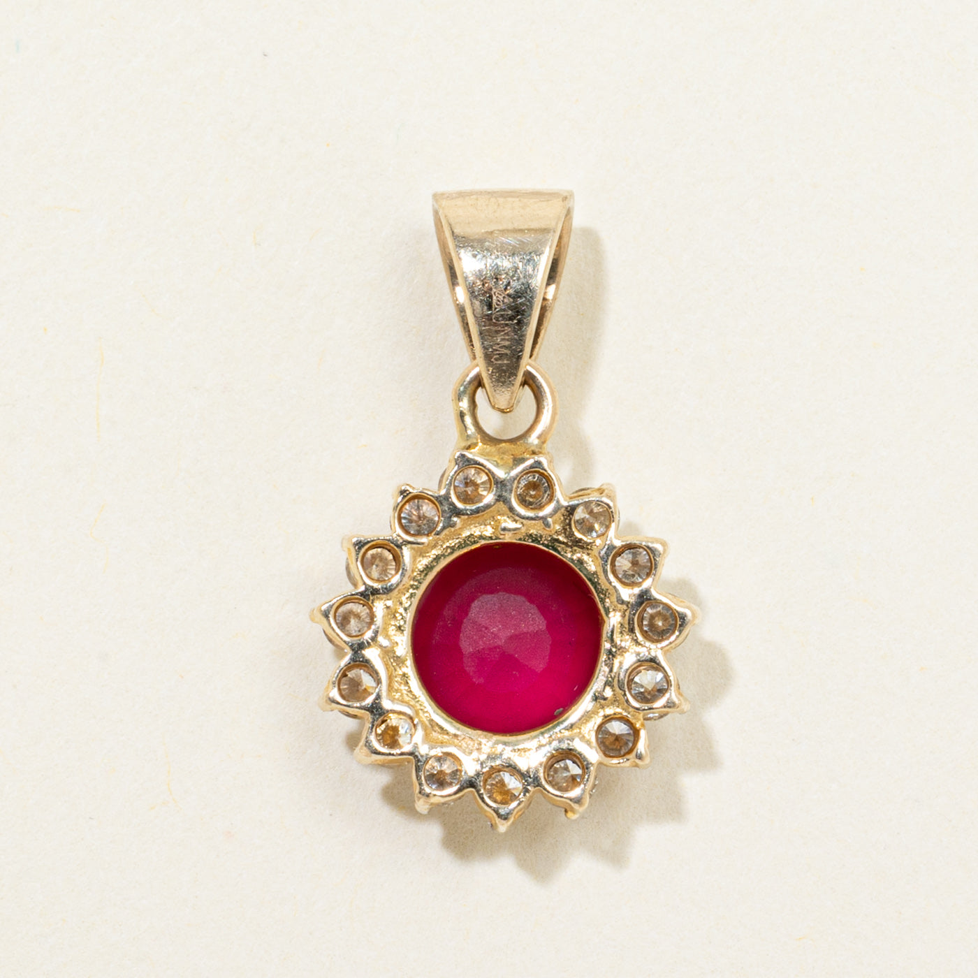 Ruby & Diamond Petal Pendant | 1.48ct, 0.42ctw