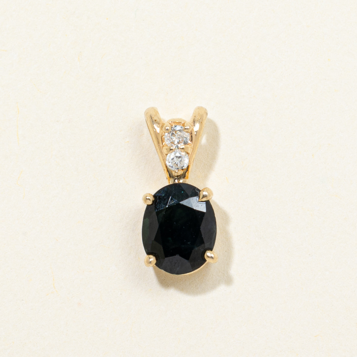 Oval Cut Sapphire & Diamond Pendant | 1.41ct, 0.06ctw