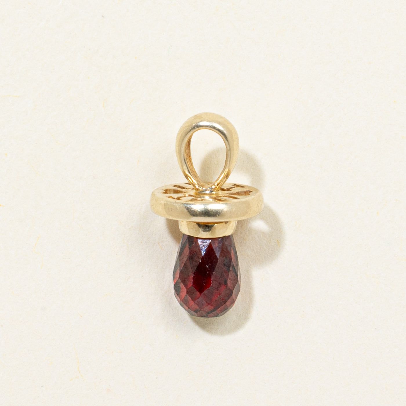 Briolette Cut Garnet "I ♡ U" Pendant | 0.80ct