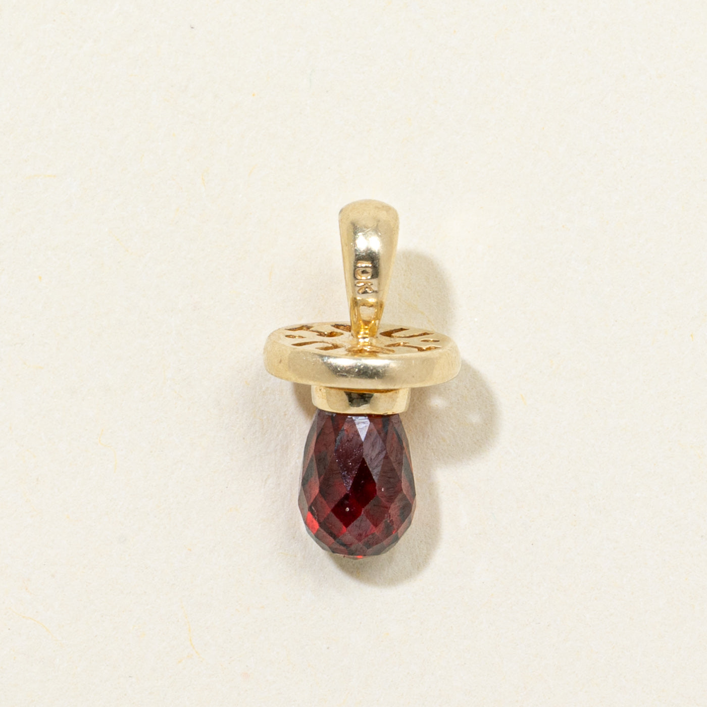 Briolette Cut Garnet "I ♡ U" Pendant | 0.80ct
