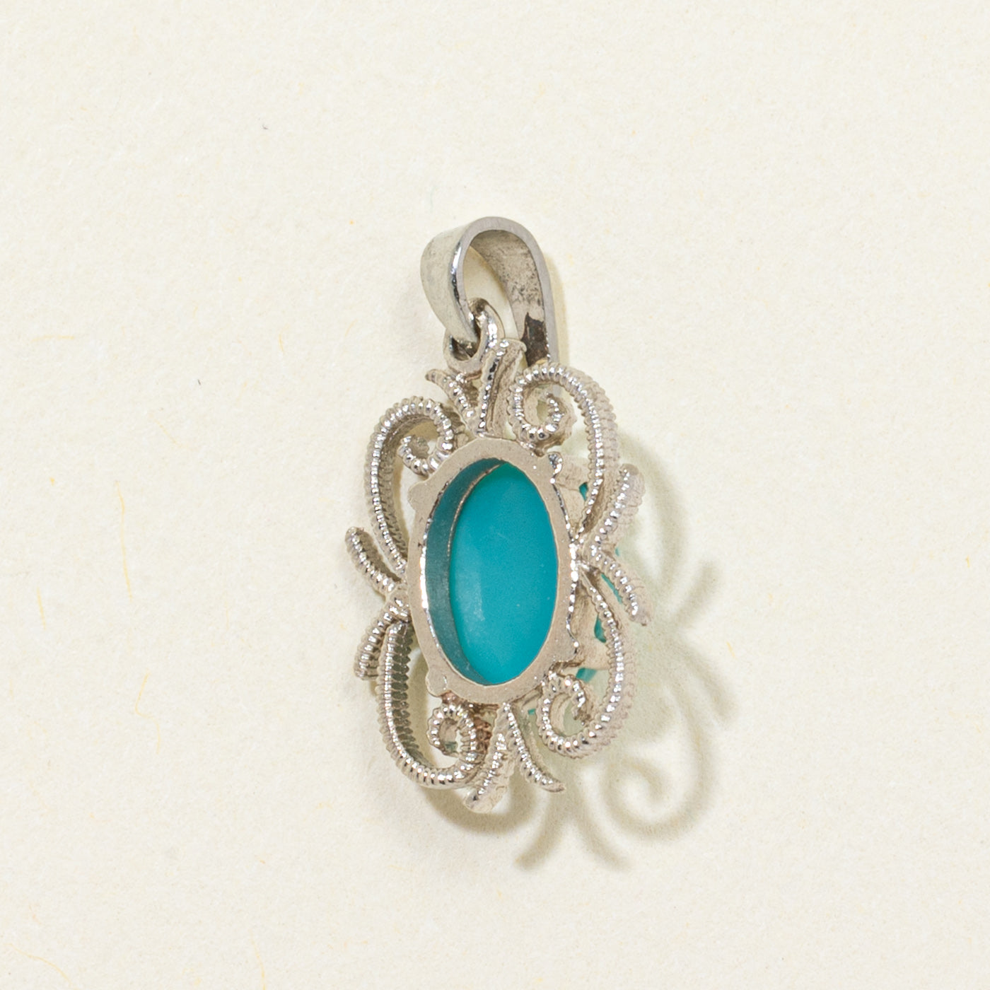 White Gold Paste Scrollwork Pendant | 1.30ct
