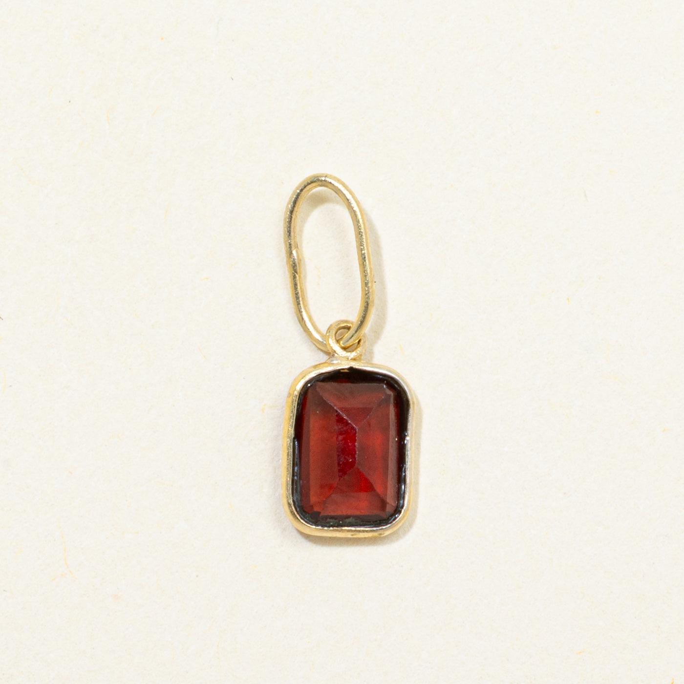 Bezel Set Garnet Charm | 0.89ct