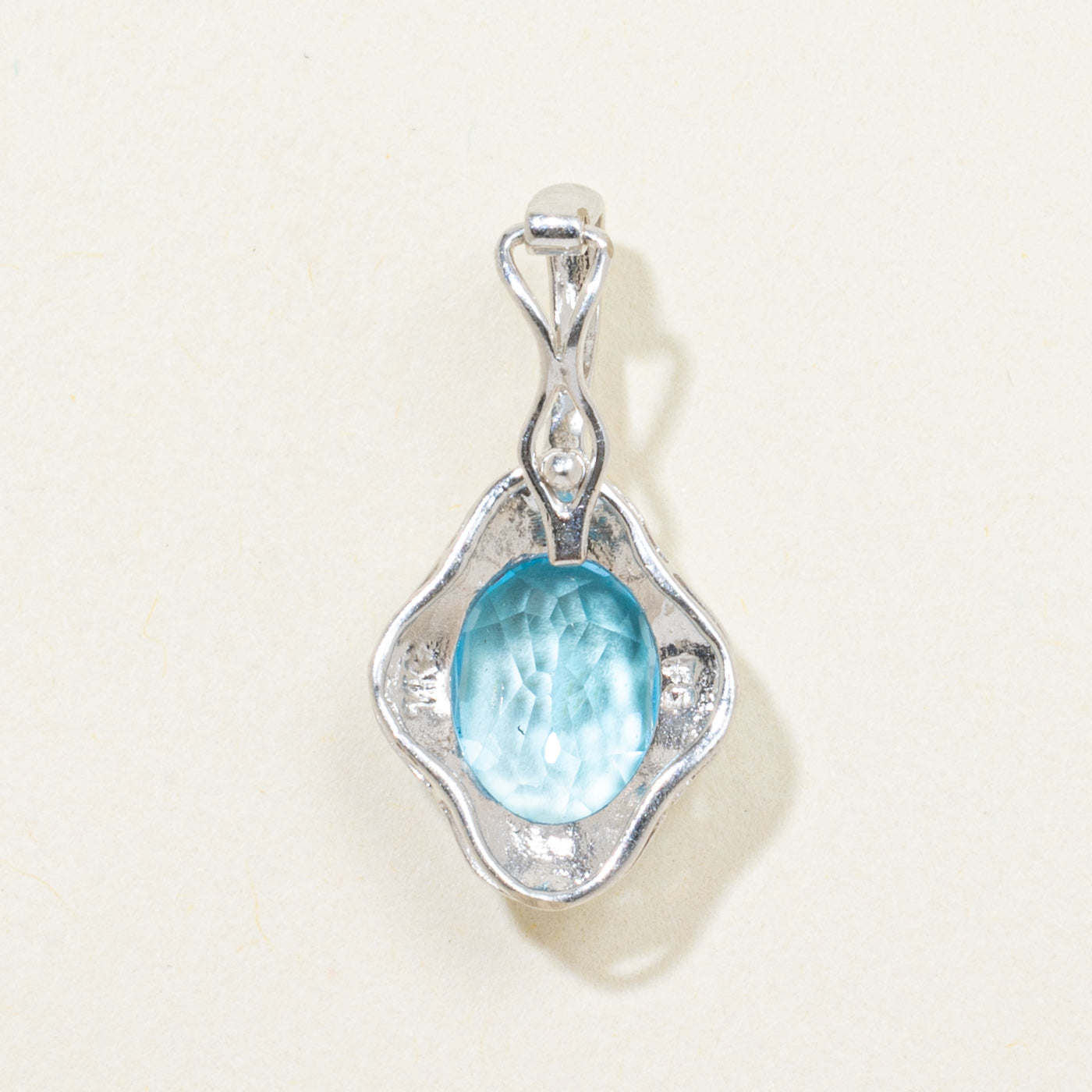 White Gold Blue Topaz Pendant | 2.00ct