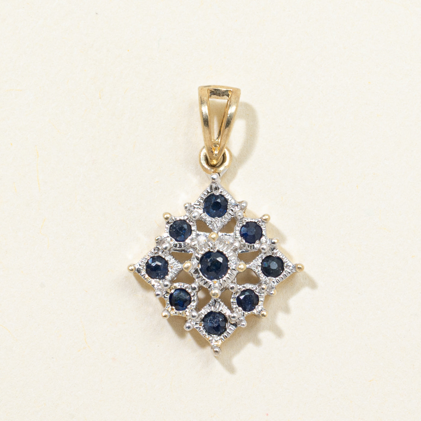 Two-Tone Sapphire Openwork Pendant | 0.18ctw