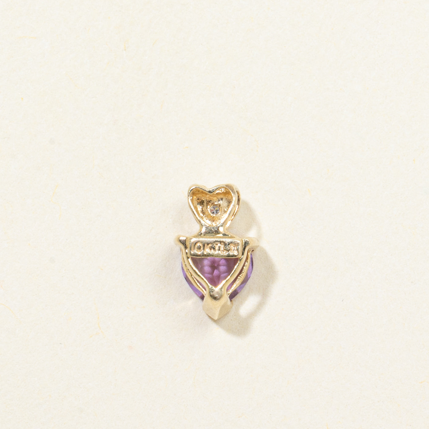Heart Cut Amethyst & Diamond Pendant | 0.30ct, 0.005ct