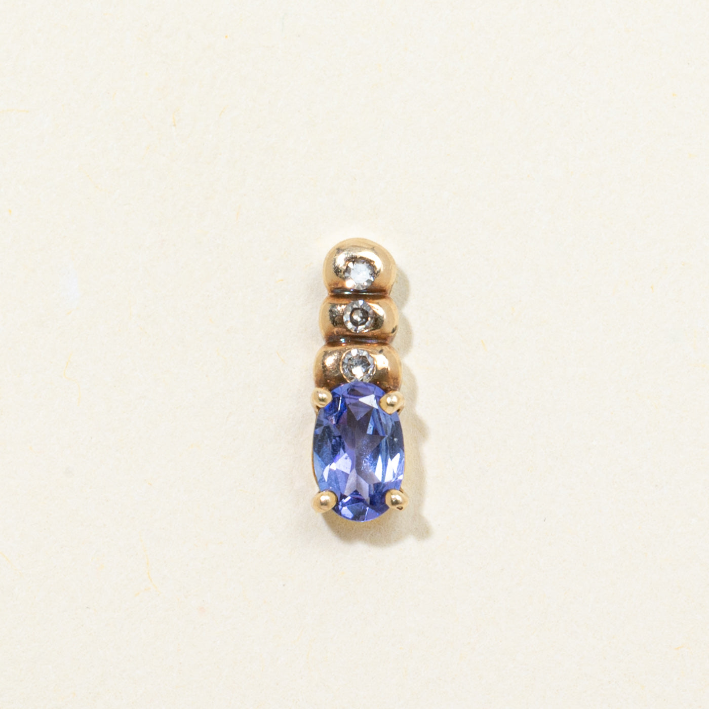 Tanzanite & Diamond Column Pendant | 0.30ct, 0.02ctw