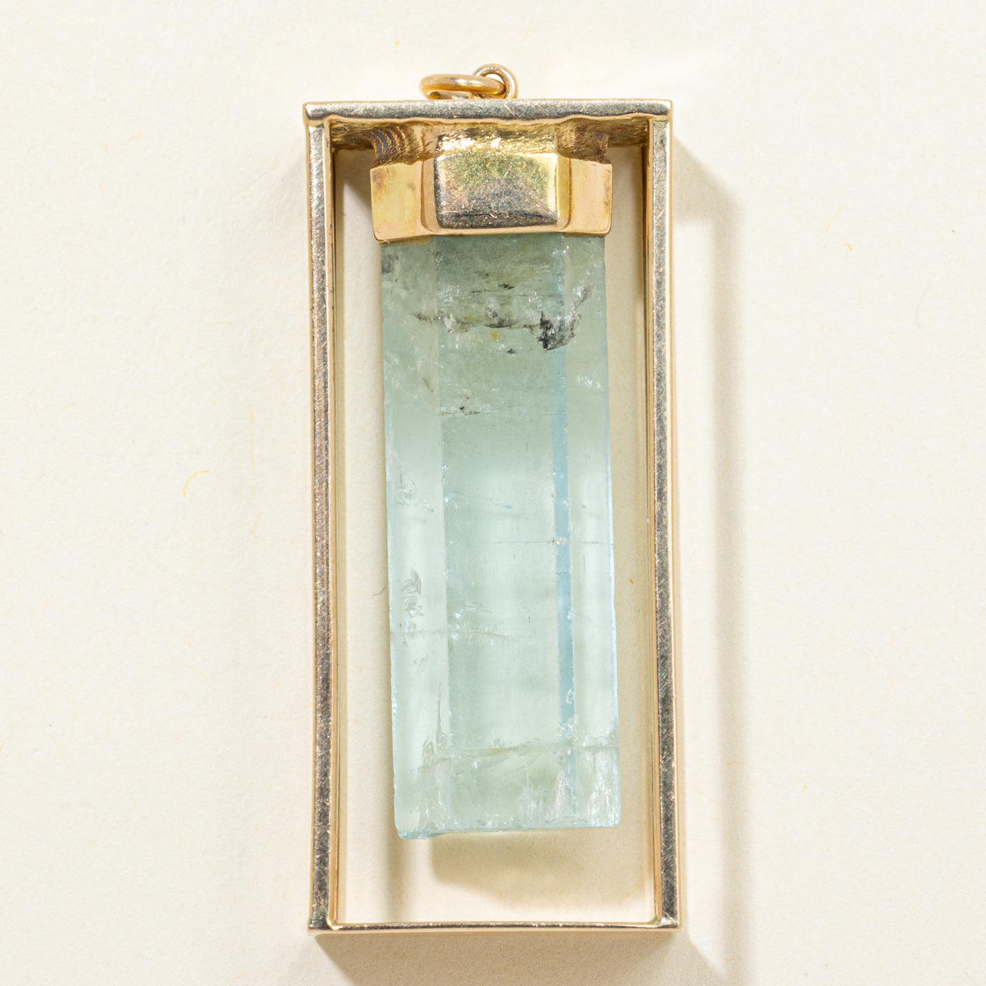 Aquamarine Crystal Long Column Pendant | 60.00ct