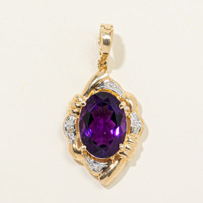 Synthetic Sapphire & Diamond Grooved Pendant | 6.25ct, 0.02ctw