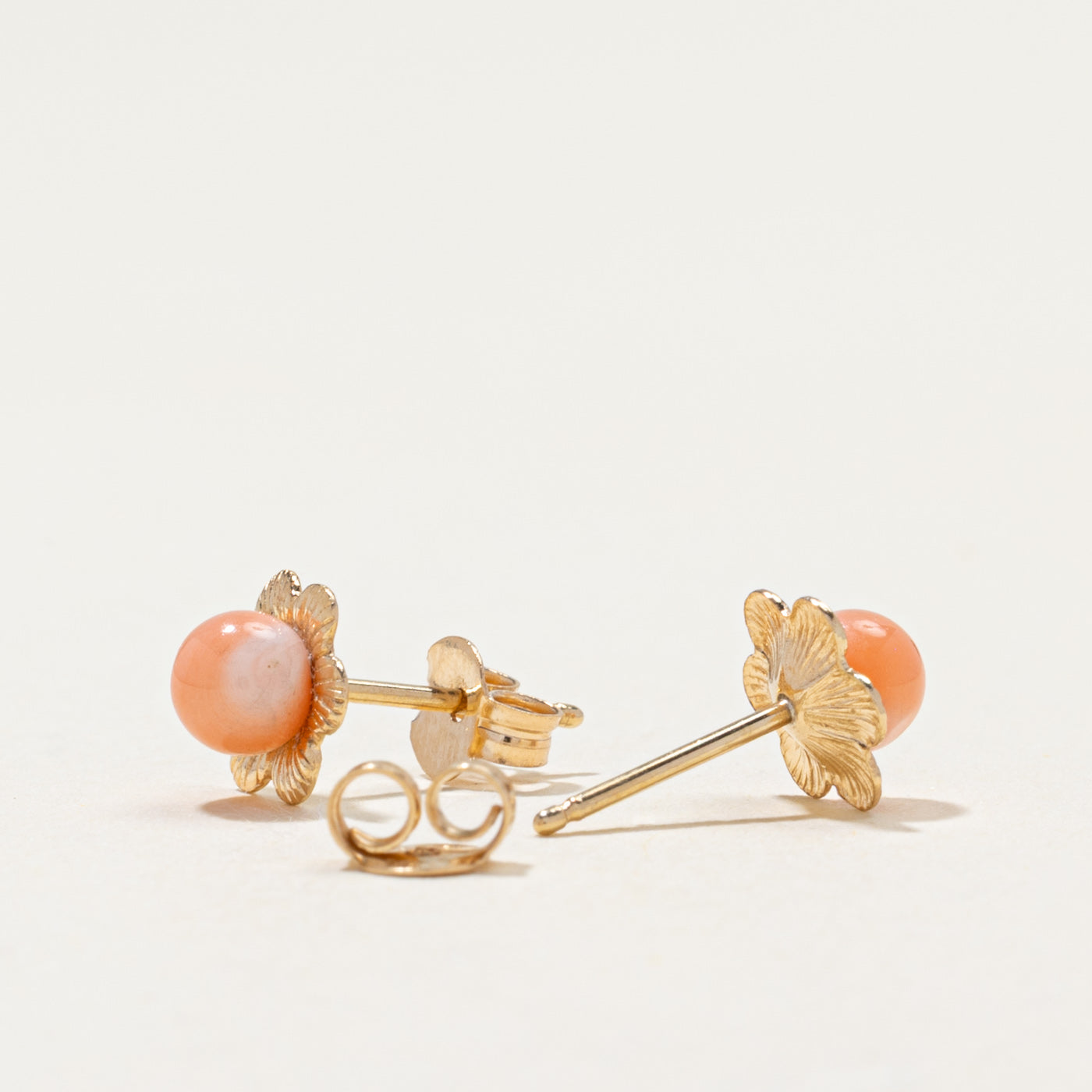 Coral Flower Stud Earrigs | 1.00ctw