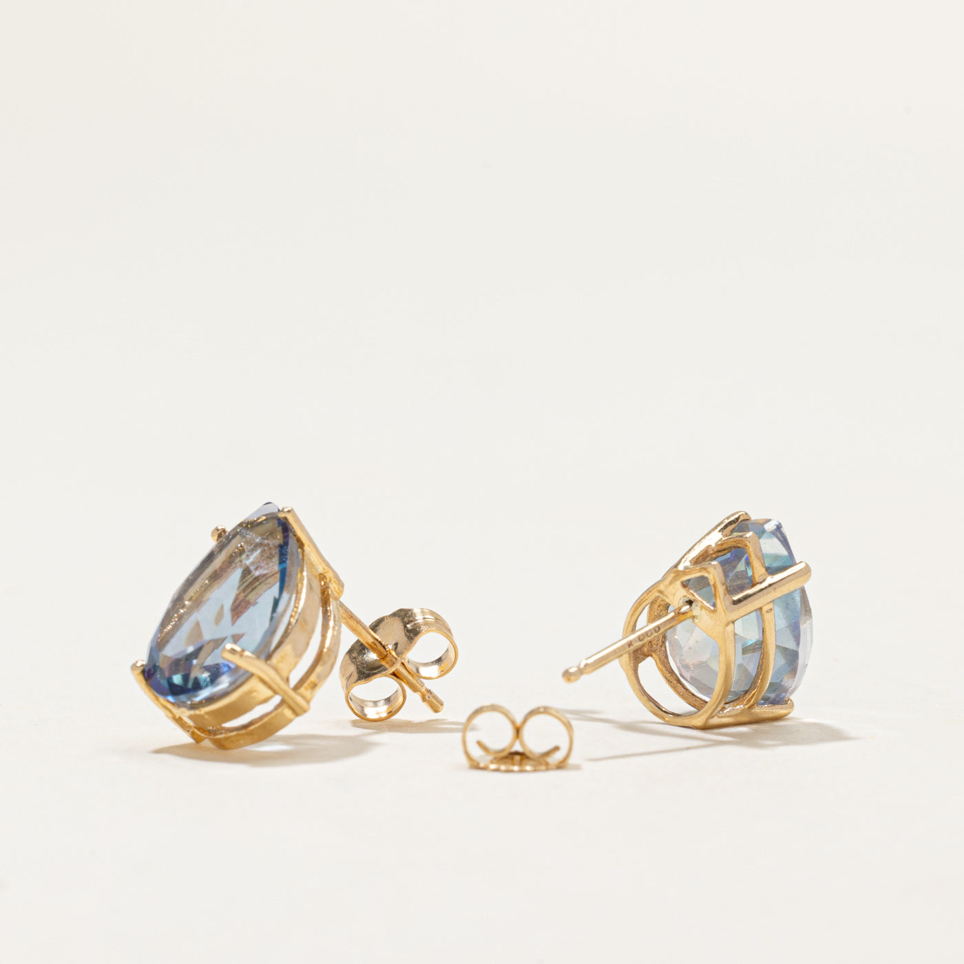 18k Pear Cut Mystic Topaz Stud Earrings | 7.00ctw
