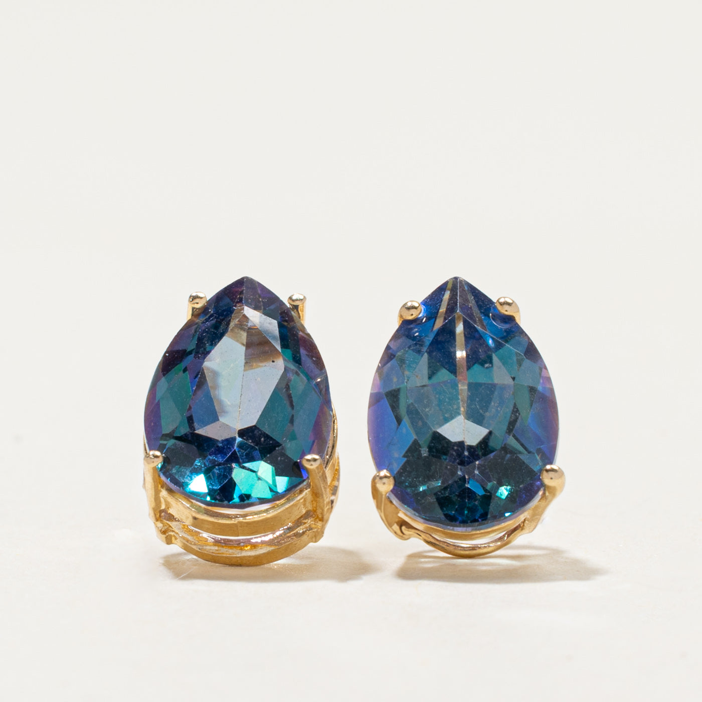 14k Pear Cut Mystic Topaz Stud Earrings | 8.00ctw