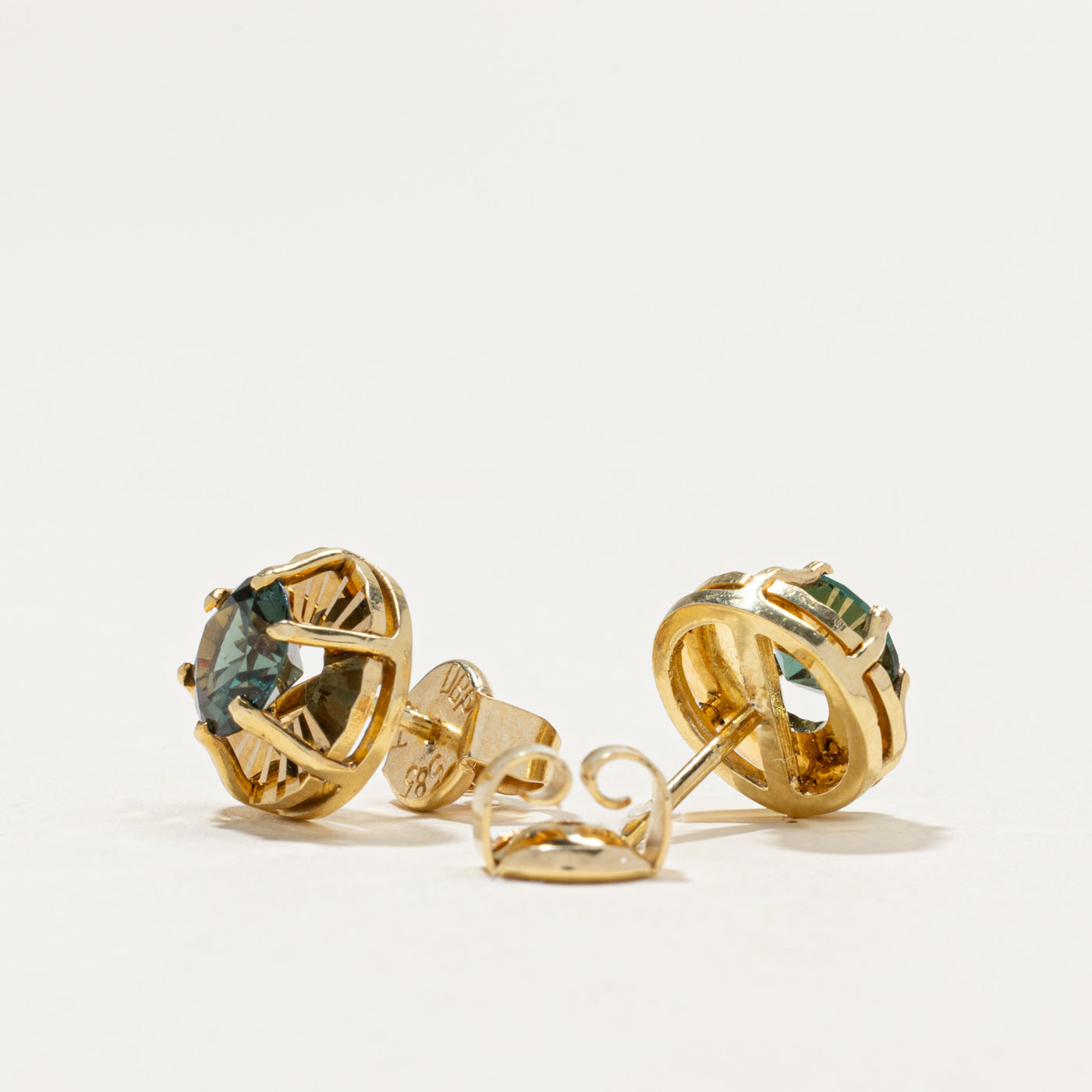 Synthetic Chrysoberyl Stud Earrings | 2.20ctw