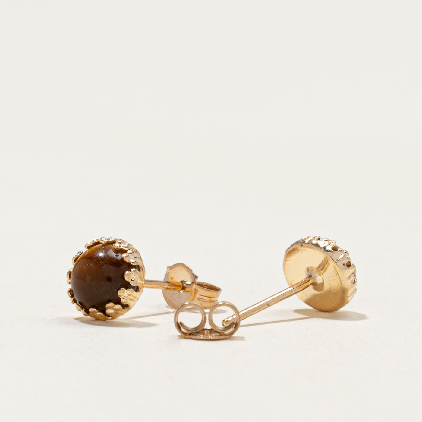 10k Tigers Eye Stud Earrings | 1.00ctw