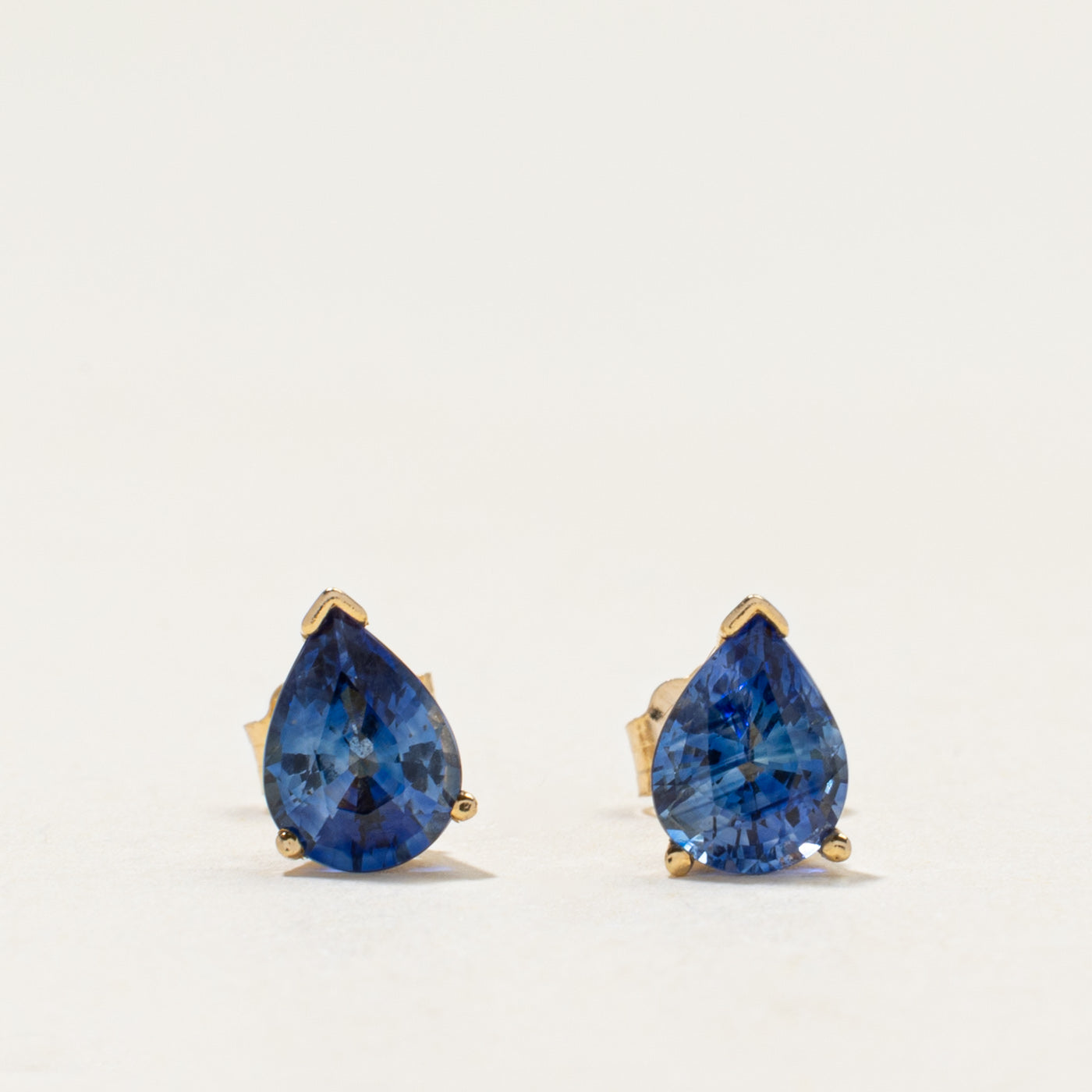 14k Pear Cut Sapphire Stud Earrings | 2.40ctw