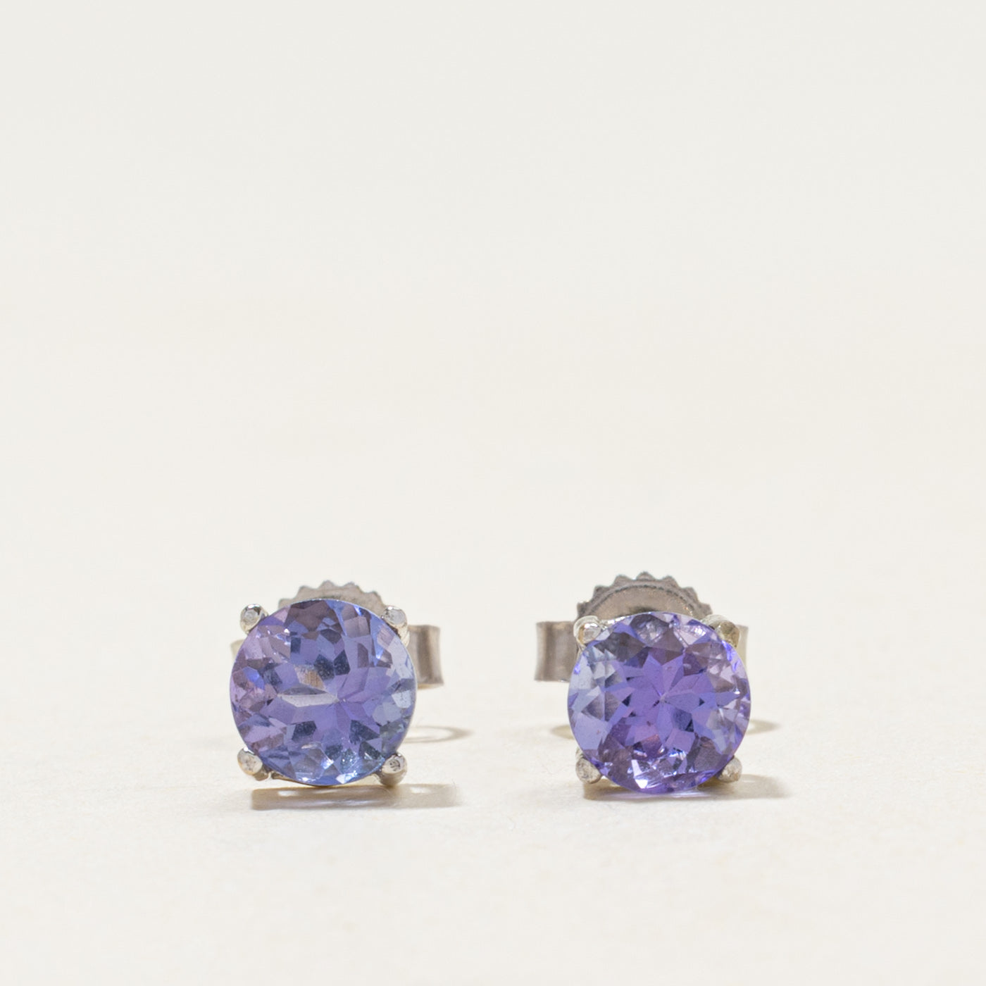 14k Solitaire Tanzanite Stud Earrings | 0.80ctw