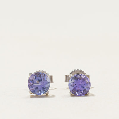 14k Solitaire Tanzanite Stud Earrings | 0.80ctw