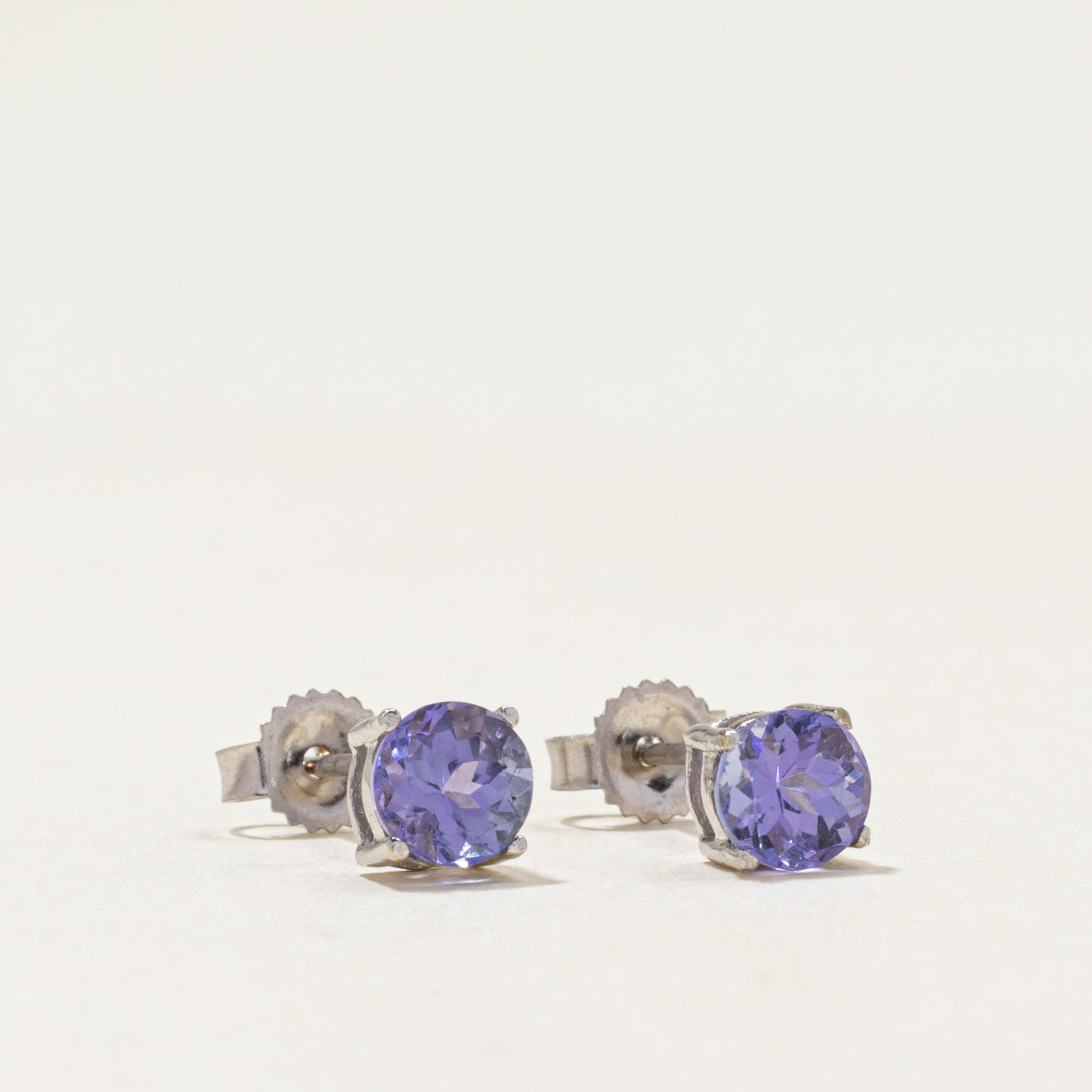 14k Solitaire Tanzanite Stud Earrings | 0.80ctw