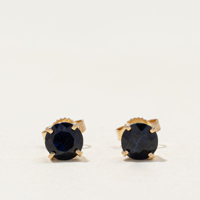 14k Solitaire Sapphire Stud Earrings | 1.20ctw