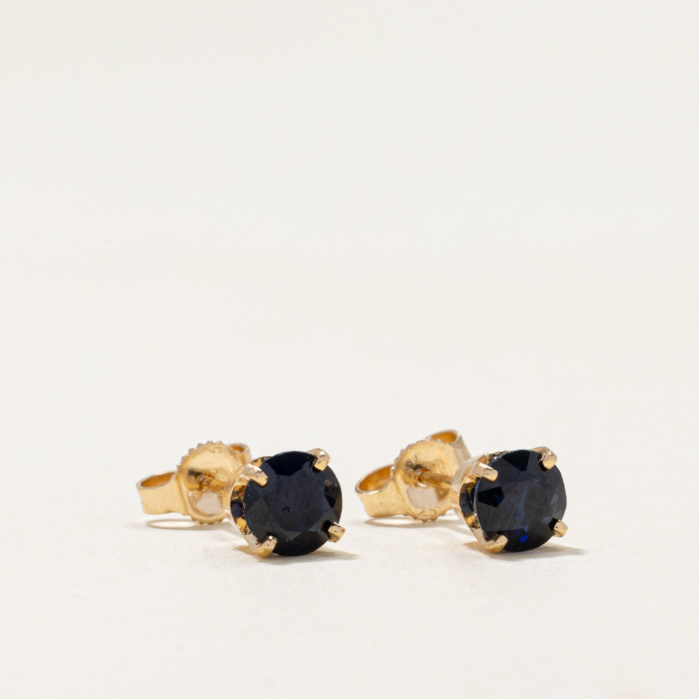 14k Solitaire Sapphire Stud Earrings | 1.20ctw
