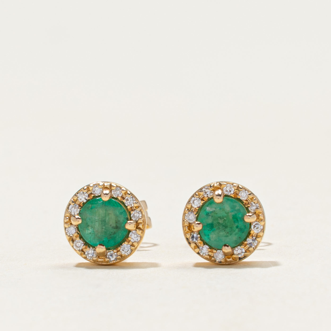 'Effy' 14k Diamond & Emerald Stud Earrings | 0.36ctw, 0.05ctw