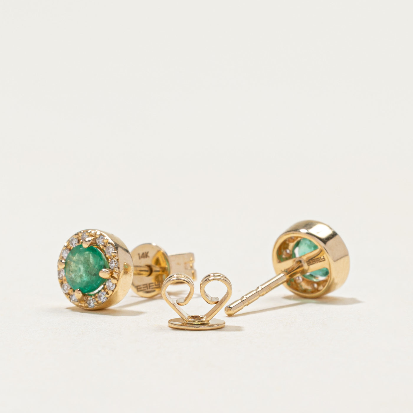 'Effy' 14k Diamond & Emerald Stud Earrings | 0.36ctw, 0.05ctw