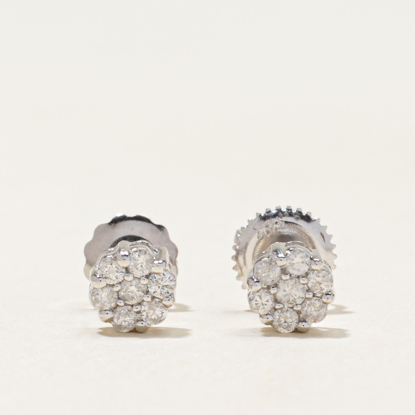 Diamond Round Cluster Stud Earrings | 0.24ctw