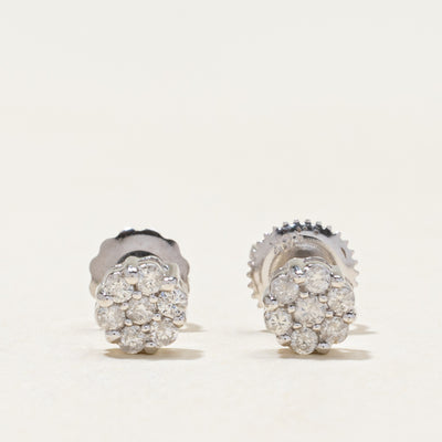 Diamond Round Cluster Stud Earrings | 0.24ctw
