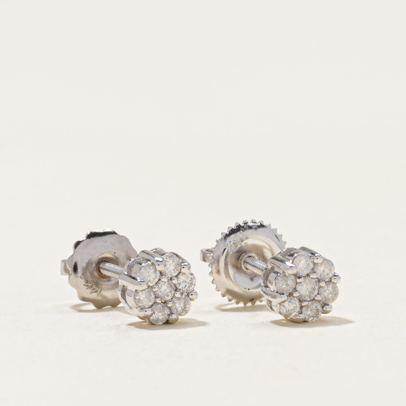 Diamond Round Cluster Stud Earrings | 0.24ctw