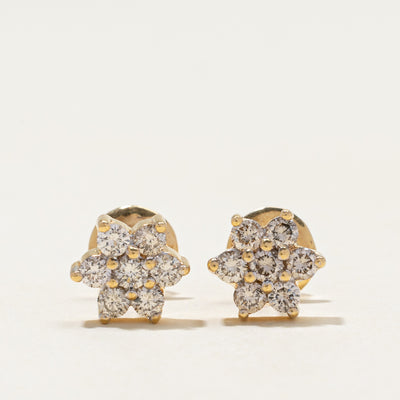 Diamond Petal Stud Earrings | 0.85ctw