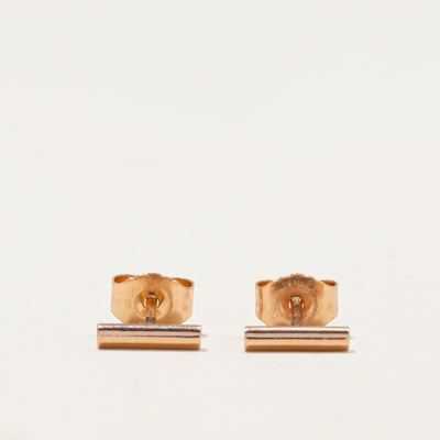 14k Bar Stud Earrings