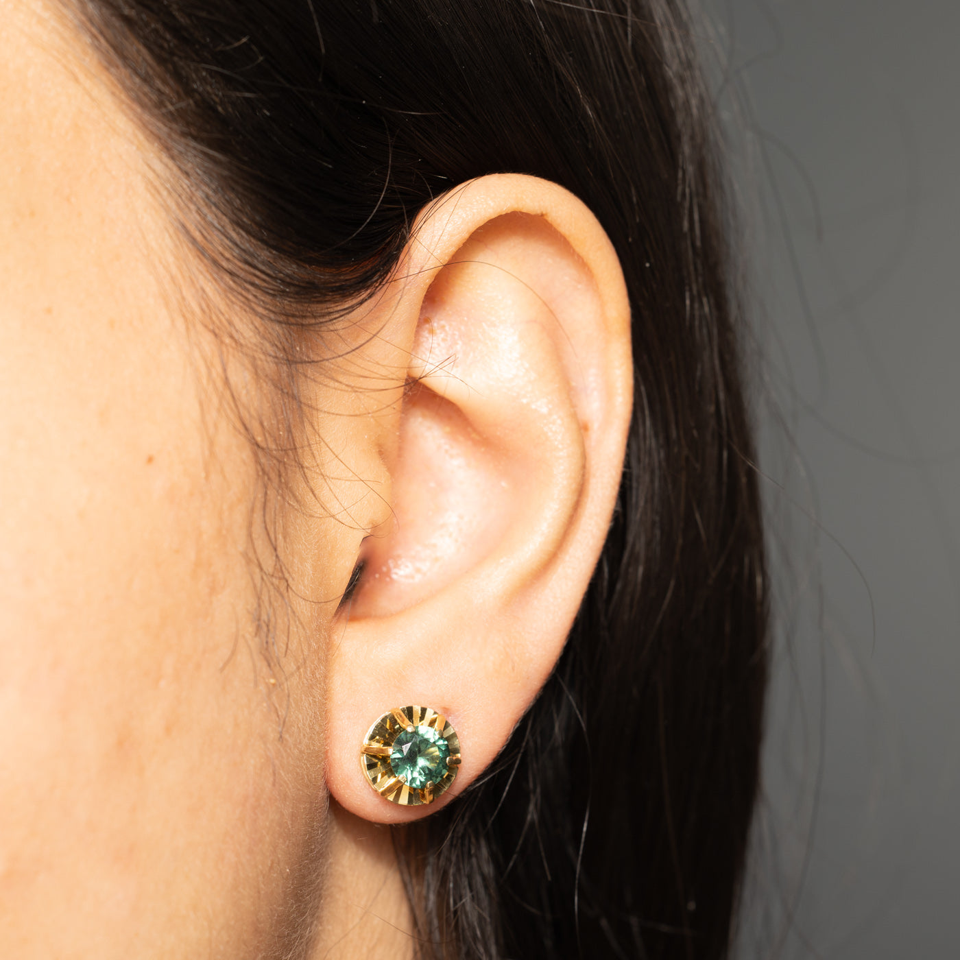 Synthetic Chrysoberyl Stud Earrings | 2.20ctw