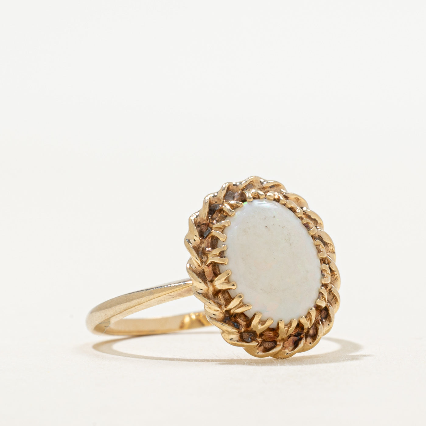 Cabochon Opal Rope Framed Ring | 1.10ct | SZ 6