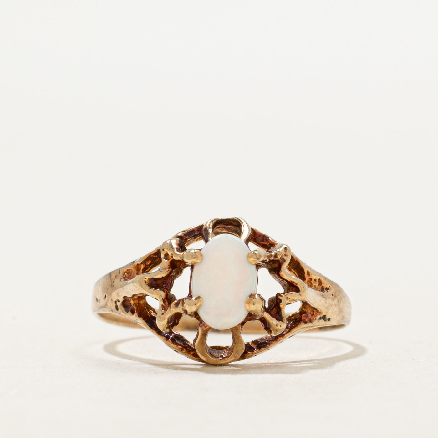 Cabochon Opal Openwork Ring | 0.22ct | SZ 5.75