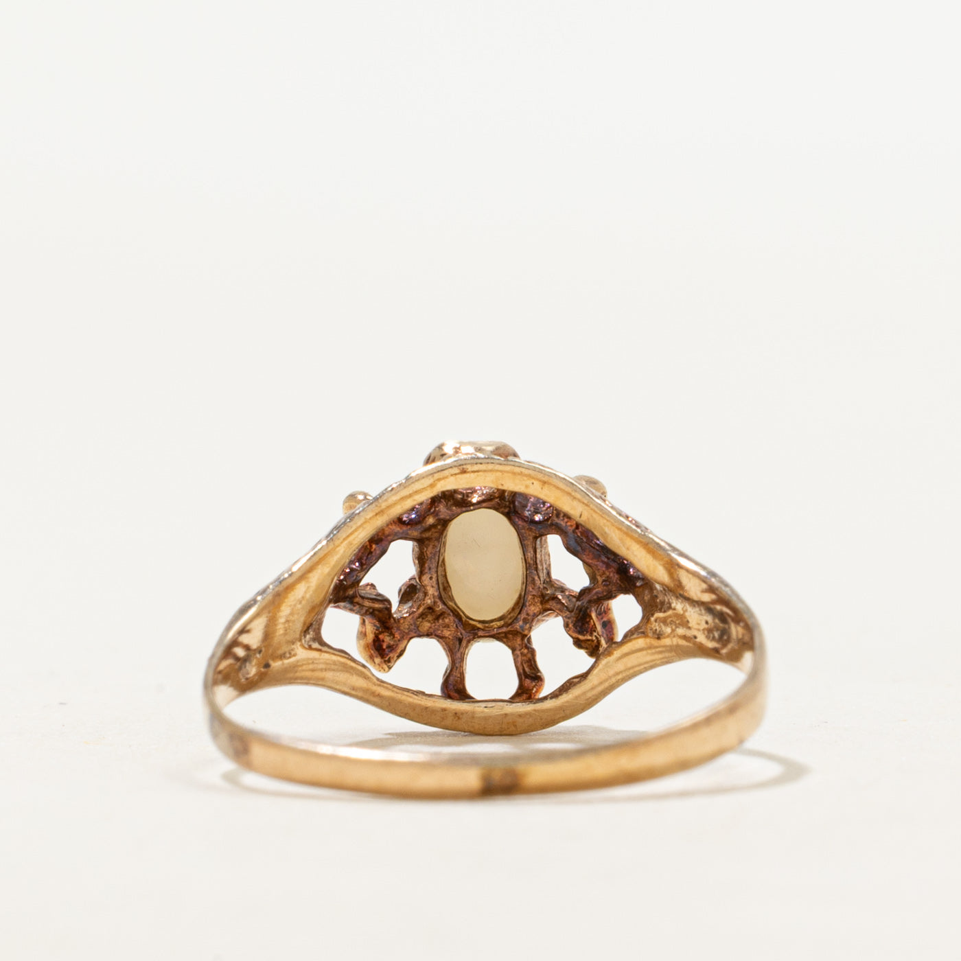 Cabochon Opal Openwork Ring | 0.22ct | SZ 5.75