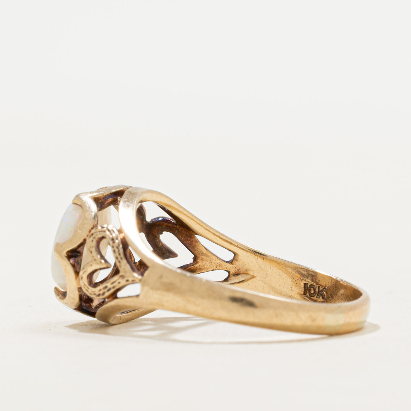 Cabochon Opal Openwork Dome Ring | 1.05ct | SZ 7.5