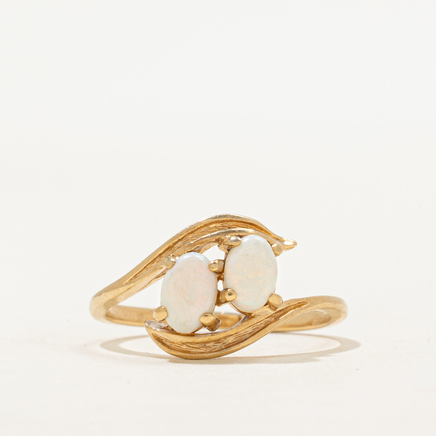 Two Stone Opal Bypass Ring | 0.92ctw | SZ 6.25