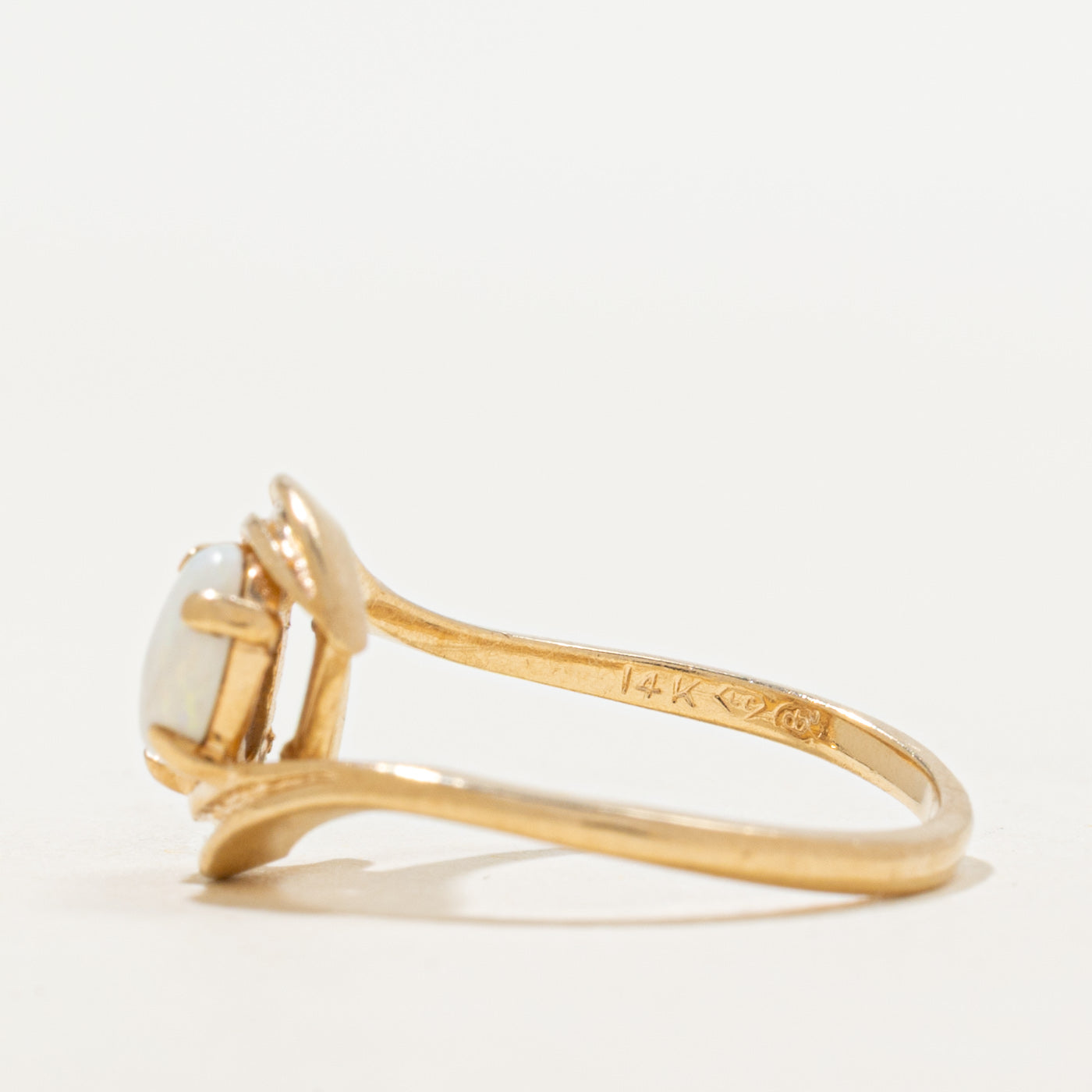 Two Stone Opal Bypass Ring | 0.92ctw | SZ 6.25