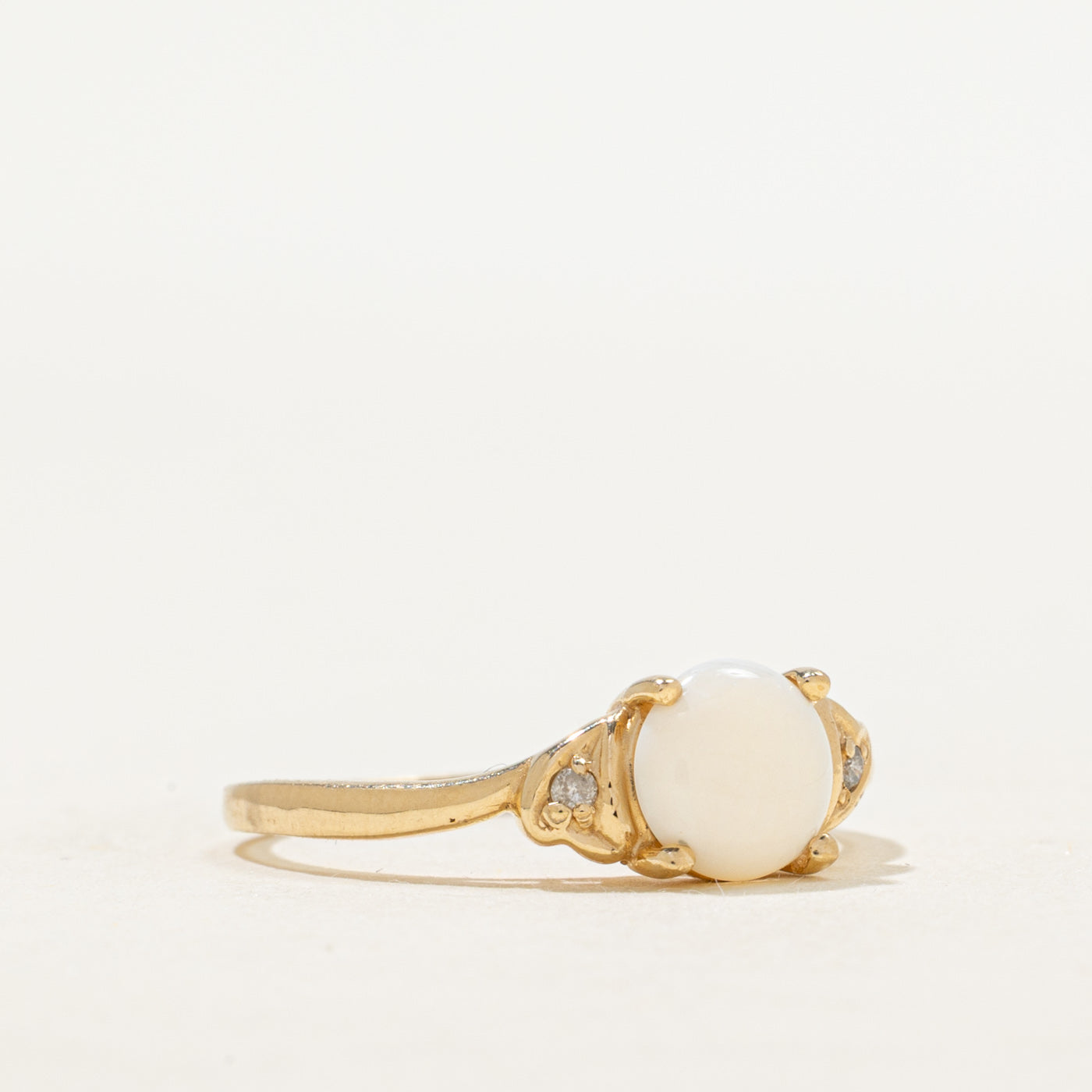 Opal & Diamond Accented Ring | 0.54ct, 0.02ctw | SZ 7