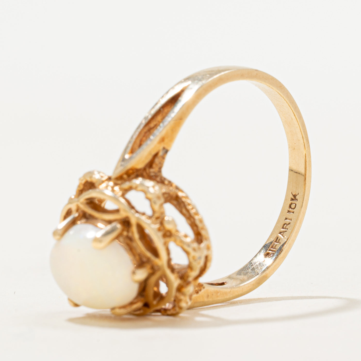 Cabochon Opal Openwork Ring | 1.30ct | SZ 7