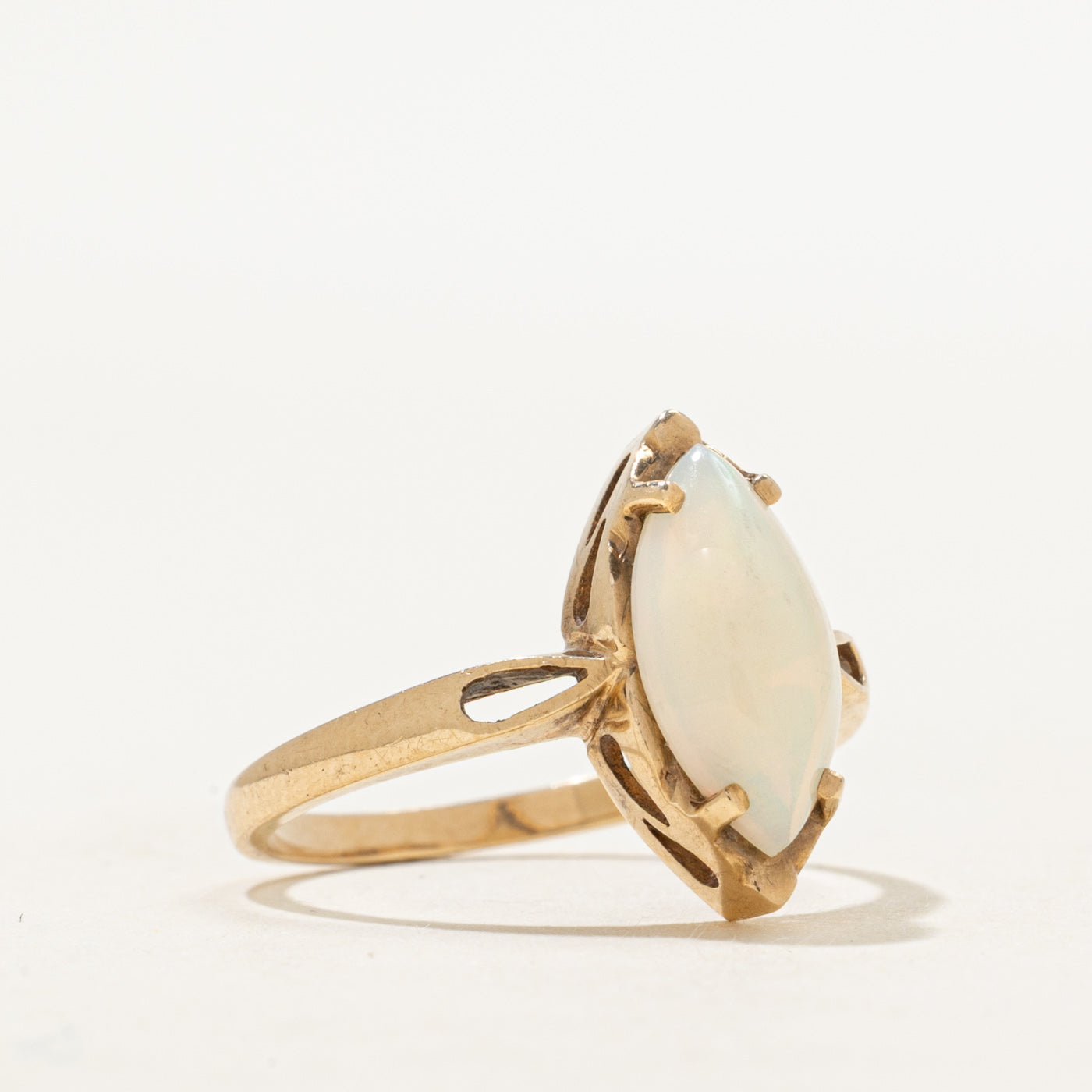 Cabochon Opal Navette Ring | 1.30ct | SZ 6