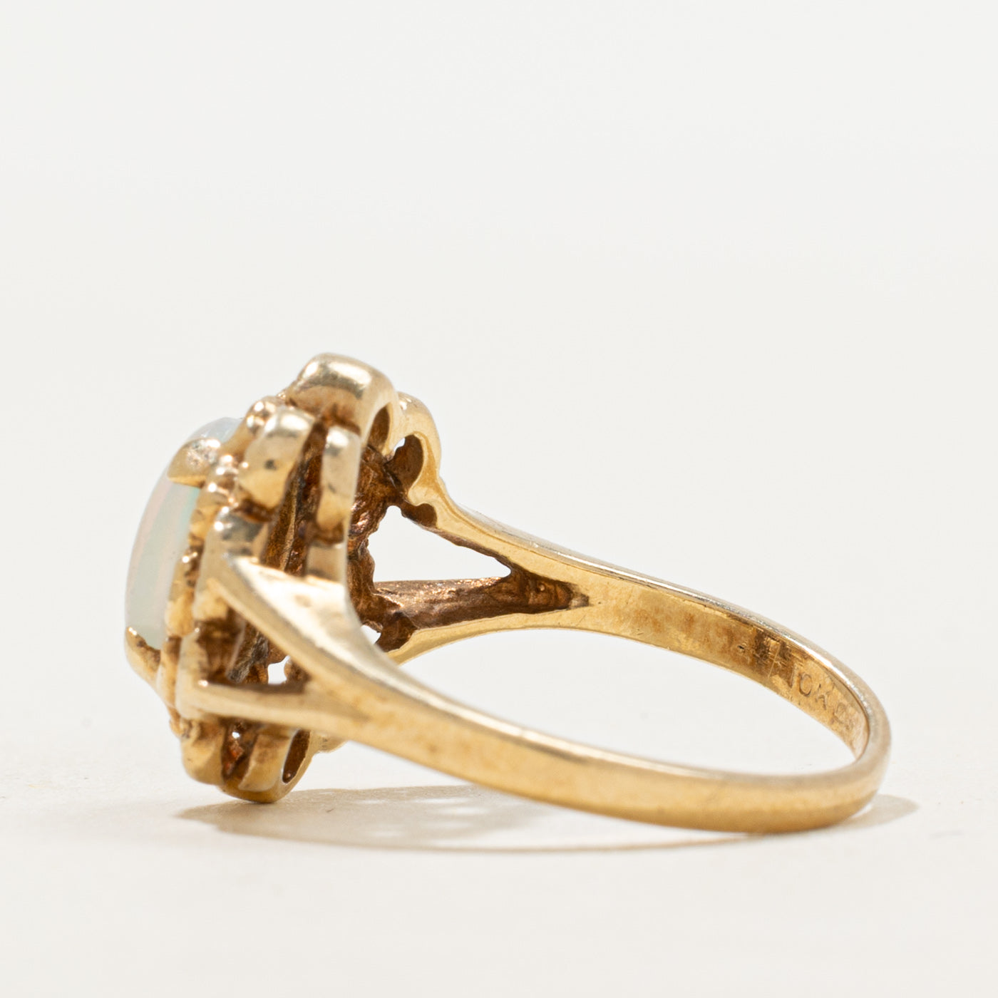 Cabochon Opal Open Textured Cocktail Ring | 0.68ct | SZ 5.25