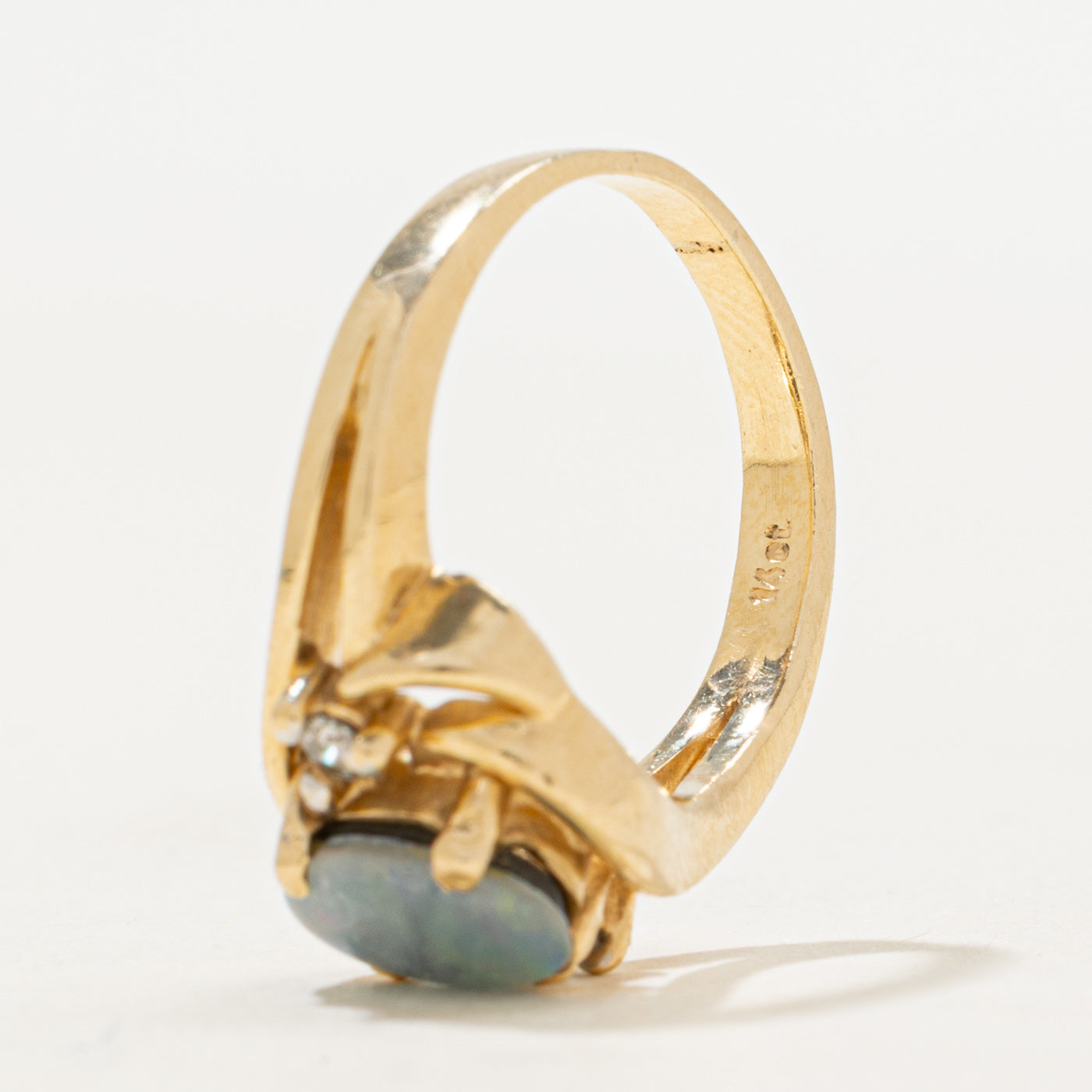 Opal Triplet & Diamond Bypass Ring | 0.70ct, 0.06ctw | SZ 5