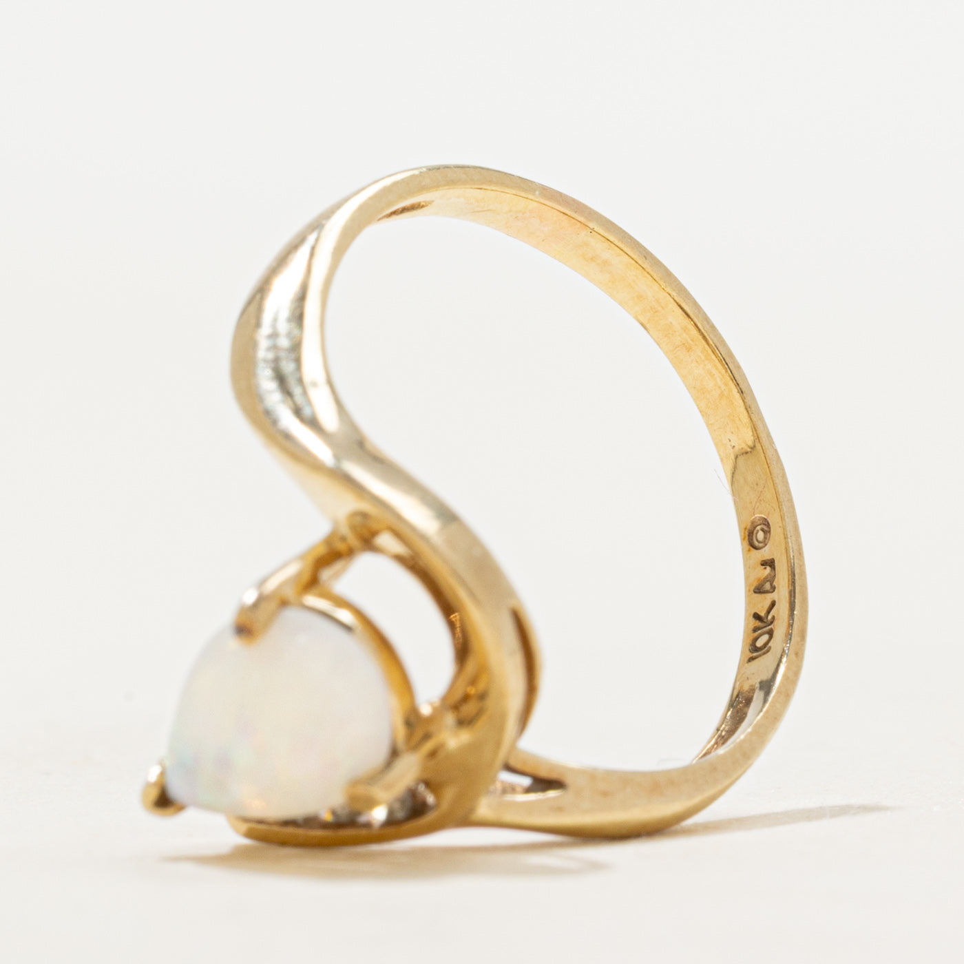 Opal & Diamond Bypass Ring | 0.65ct, 0.06ctw | SZ 8